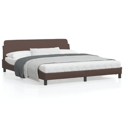 Bedframe met hoofdbord kunstleer bruin 180x200 cm