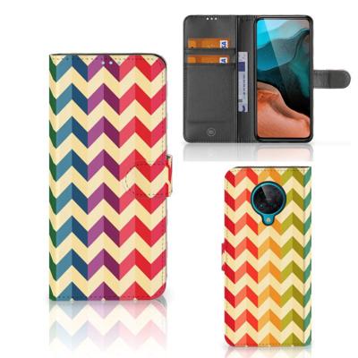 Xiaomi Poco F2 Pro | Telefoon Hoesje | Zigzag Multi Color | Portemonnee hoesje Xiaomi Poco F2 Pro | Telefoon Hoesje | Zigzag Multi Color | Portemonnee hoesje