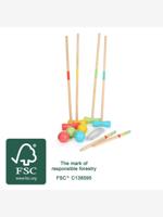 Buitenspeelgoed voor kinderen CROQUET ACTIVE SMALL FOOT® van FSC®-hout, 21-delig meerkleurig - thumbnail