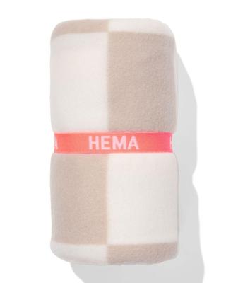 HEMA Plaid 130x150cm fleece geblokt (bruin)
