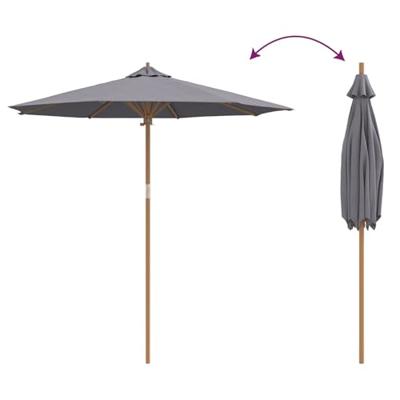 Tuinparasol Donkergrijs 240 x 240 x 260 cm Bamboe