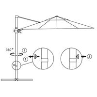 Zweefparasol met stalen paal 300 cm taupe - thumbnail