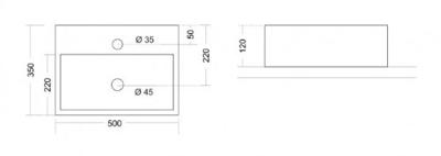 Fontein Boss & Wessing 39x23 cm Keramiek Wit Met Kraangat Rechts Boss & Wessing