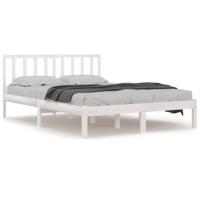 Bedframe massief grenenhout wit 200x200 cm - thumbnail