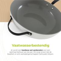 BE Living Wokpan met deksel ø 30 cm - keramische anti-aanbaklaag - PFAS-vrij - geschikt voor alle warmtebronnen - wit - thumbnail