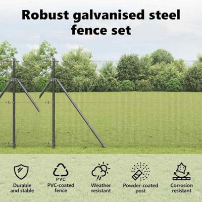 VidaXL Afrasteringspaal grijs 10 x 1 m (16 x 16 mm gaas) staal