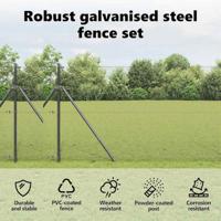 VidaXL Afrasteringspaal grijs 10 x 1 m (16 x 16 mm gaas) staal - thumbnail