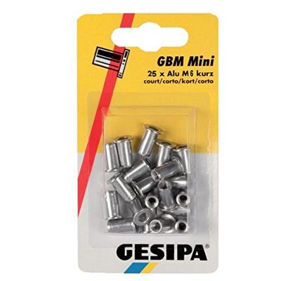 Gesipa Blindklinkmoer | klinknagelschacht d x l 9 x 18 mm M6 | aluminium | 25 stuks - 1464842 1464842 Gesipa Blindklinkmoer | klinknagelschacht d x l 9 x 18 mm M6 | aluminium | 25 stuks - 1464842 1464842