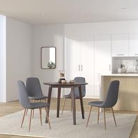 Eettafel inklapbaar rond MDF bruin - thumbnail