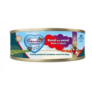 Renske vers bereid rund met eend natvoer hond (blikjes) 1 tray (24 x 95 g)