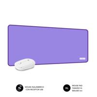 Muismat Subblim XL + WIRELESS MOUSE Paars - thumbnail