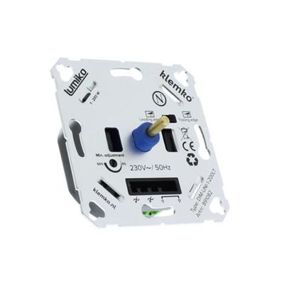 Klemko universele LED dimmer inbouw 891082 DIM-PAF-1-200 W fase aan en afsnijding instelbaar