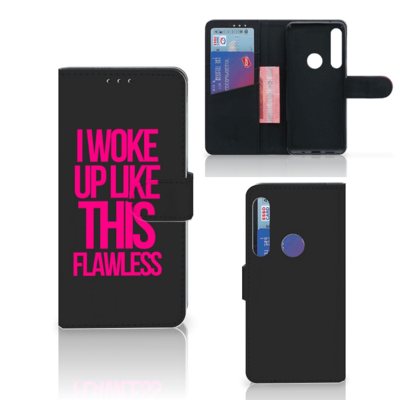 Motorola One Action Hoesje met naam Woke Up - Origineel Cadeau Zelf Maken