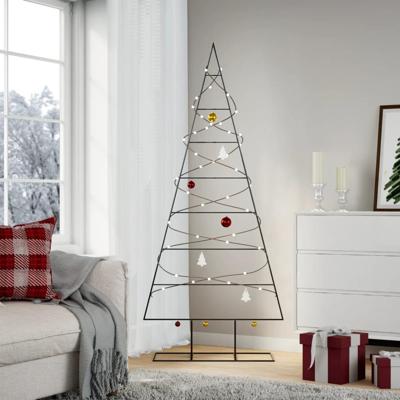 Kerstdecoratie kerstboom 180 cm metaal zwart Kerstdecoratie kerstboom 180 cm metaal zwart