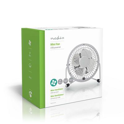 Nedis Tafelventilator | 100 mm | 3 W | 1 Snelheid | Wit | 1 stuks - FNDK1WT10 FNDK1WT10