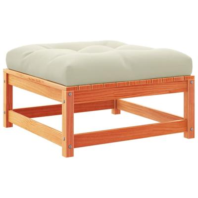 6-delige Loungeset met kussens massief grenenhout wasbruin - thumbnail