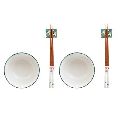Sushi set DKD Home Decor 25 x 25 x 6,5 cm Porselein Hout Wit Groen Orientaals (6 Onderdelen) (25 x 25 x 6,5 cm) (6 pcs)