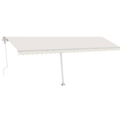 Luifel automatisch met LED en windsensor 600x300 cm crèmekleur