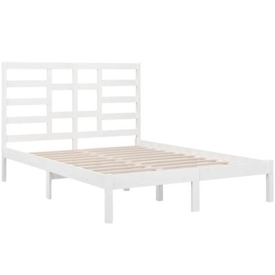 Bedframe massief hout wit 140x200 cm - thumbnail