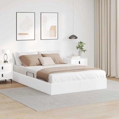 Opslag bed met matras Puur Wit 140 x 200 cm Kunstleer