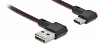 Delock USB-kabel USB 2.0 USB-A stekker, USB-C stekker 0.20 m Zwart Vergulde steekcontacten 85279 - thumbnail