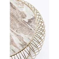 Kare Bijzettafel Beam Grijs Marmer Messing 43cm - thumbnail