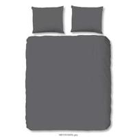 HIP Dekbedovertrek "uni dessin" - Grijs - (240x200/220 cm) - Katoen Satijn - thumbnail