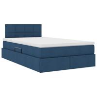 Opbergbed met matras met matras Blauw 120 x 200 cm Bewerkt hout - thumbnail
