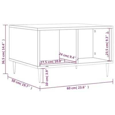 Salontafel 60x50x36,5 cm bewerkt hout wit