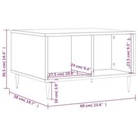 Salontafel 60x50x36,5 cm bewerkt hout grijs - thumbnail