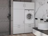 Kast WASHING 1 machine met kast 1 deur 2 lades LARGE wit - thumbnail