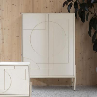 Zuiver Opbergkast 'Faces' Eikenhout, 140 x 100cm, kleur Beige