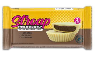 Stroap Protein choco cup coffee white chocolate 42 Gram Stroap Protein choco cup coffee white chocolate 42 Gram