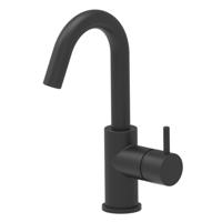 Wastafelkraan Opbouw Salenzi Giro Gebogen Gepoedercoat Mat Zwart - thumbnail