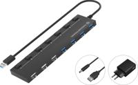 Conceptronic HUBBIES09BP interface hub USB 3.2 Gen 1 (3.1 Gen 1) Type-A 5000 Mbit/s Zwart - thumbnail