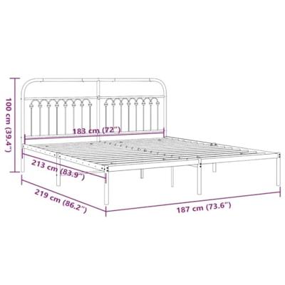 Bedframe met hoofdbord metaal wit 183x213 cm Bedframe met hoofdbord metaal wit 183x213 cm