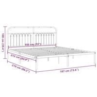 Bedframe met hoofdbord metaal wit 183x213 cm - thumbnail