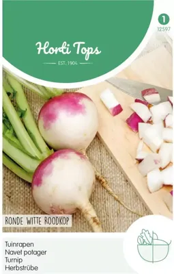 Zaden Rapen Ronde Witte Roodkop (Nancy) Hortitops - Hortitops