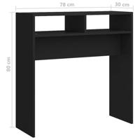 Wandtafel 78x30x80 cm spaanplaat zwart - thumbnail
