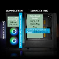 PC-behuizing - BITFENIX - Fang ARGB (zwart) - Medium toren - ATX-formaat - Zonder voeding - thumbnail