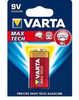 Varta 4722 Longlife Max Power 9V Block batterij 6LR61 (verpakt per stuk) Alkaline E-Block Batterijenideaal voor brandmelder rookmelder stemapparaat, rood