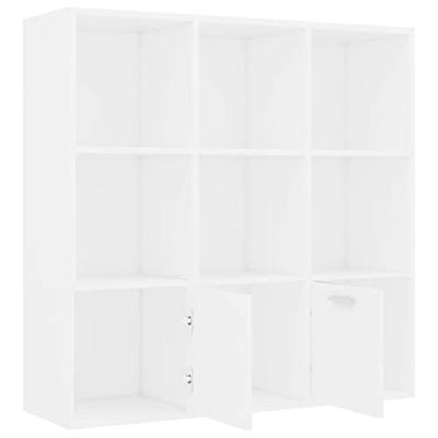 Boekenkast 98x30x98 cm bewerkt hout wit