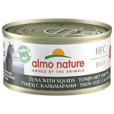 Almo Nature HFC Natural kattenvoer in gelei tonijn & inktvis 70g