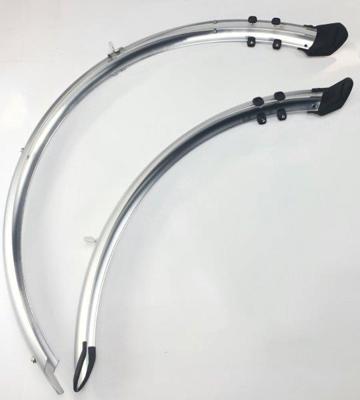 Spatbordset 28 46mm zilver