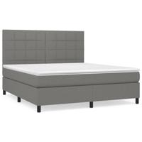 Boxspring met matras stof donkergrijs 160x200 cm - thumbnail