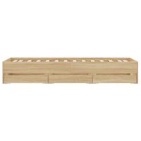 Bedframe met lades bewerkt hout sonoma eikenkleurig 100x200 cm - thumbnail