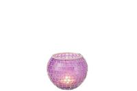 J-Line kaarshouder Mozaiek Rond - glas - paars - large - thumbnail