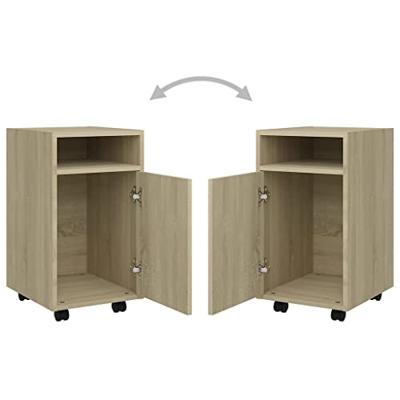 Bijzetkast met wielen 33x38x60cm spaanplaat sonoma eikenkleurig Bijzetkast met wielen 33x38x60cm spaanplaat sonoma eikenkleurig