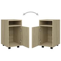 Bijzetkast met wielen 33x38x60cm spaanplaat sonoma eikenkleurig - thumbnail