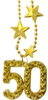 Goudkleurige ketting 50 jaar - thumbnail